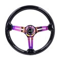 Nrg NRG RST-018BSB-MC 350 mm 3 in. Reinforced Steering Wheel Flake with Neochrome Center Mark; Black RST-018BSB-MC